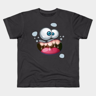 Scary Halloween Monster Face Screaming Kids T-Shirt